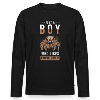 Dicton Jumping Spider - T-shirt manches longues Premium bio Homme - noir - Devant - Nico (187cm)