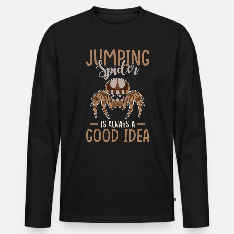 Springspinne Spruch - Männer Premium Bio Langarmshirt - Schwarz