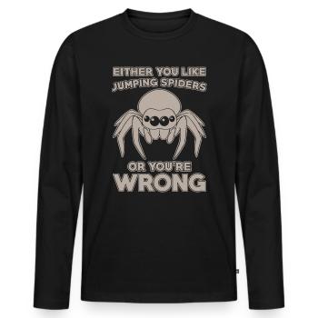 Dicton Jumping Spider - T-shirt manches longues Premium bio Homme - noir - Devant - Nico (187cm)