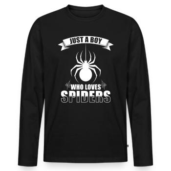 Dicton Jumping Spider - T-shirt manches longues Premium bio Homme - noir - Devant - Nico (187cm)