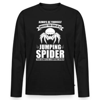 Dicton Jumping Spider - T-shirt manches longues Premium bio Homme - noir - Devant - Nico (187cm)