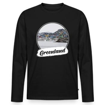 Souvenir du Groenland - T-shirt manches longues Premium bio Homme - noir - Devant - Nico (187cm)