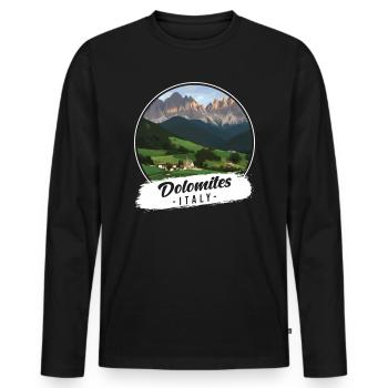 Dolomites Italie Souvenir - T-shirt manches longues Premium bio Homme - noir - Devant - Nico (187cm)