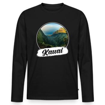 Kauai Souvenir - T-shirt manches longues Premium bio Homme - noir - Devant - Nico (187cm)