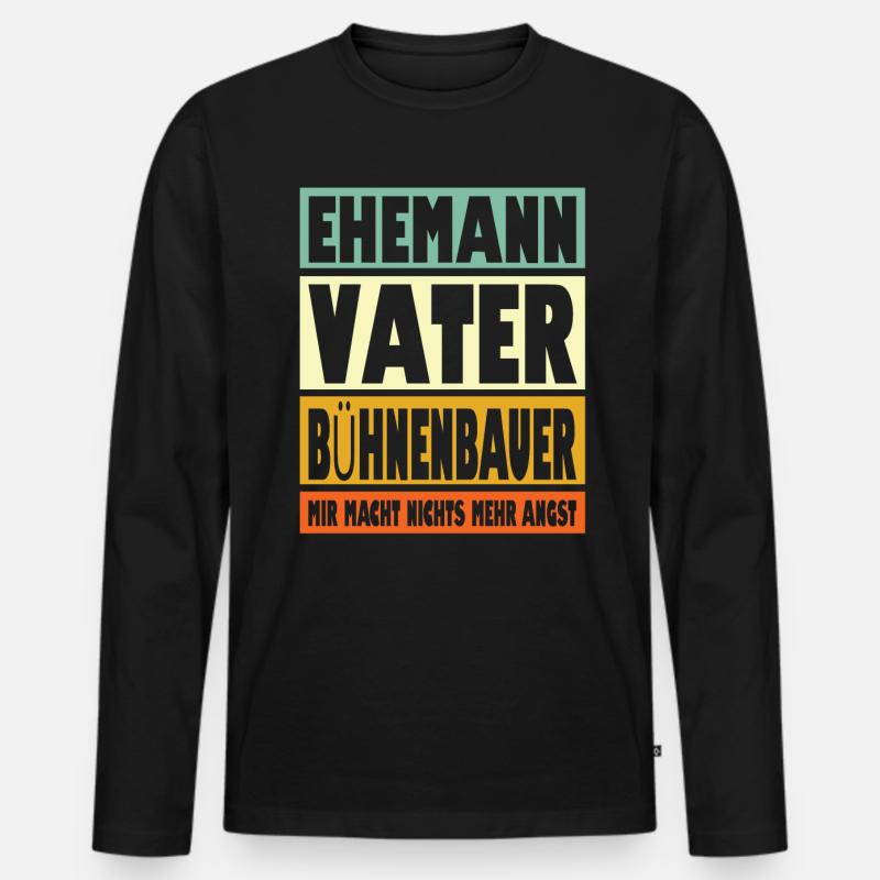 Busfahrer Vater Ehemann Held - Männer Premium Bio Langarmshirt - Schwarz