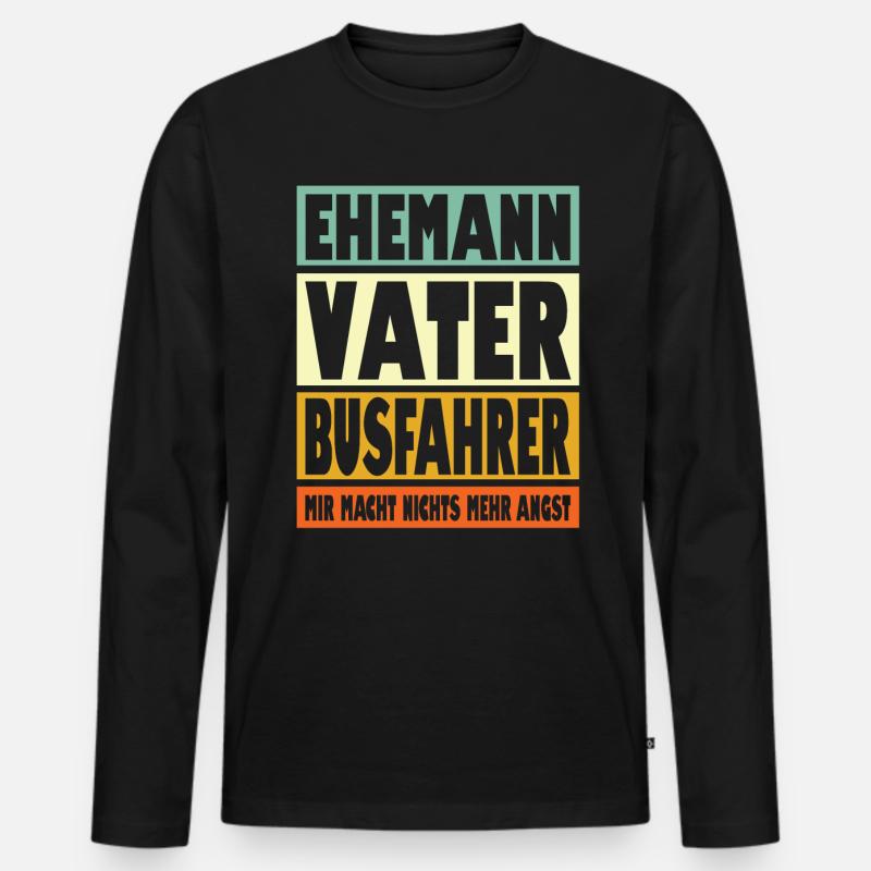 Bühnenbauer Vater Ehemann Held - Männer Premium Bio Langarmshirt - Schwarz
