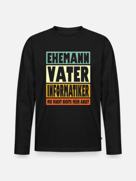 Informatiker Vater Ehemann Held - Männer Premium Bio Langarmshirt - Schwarz