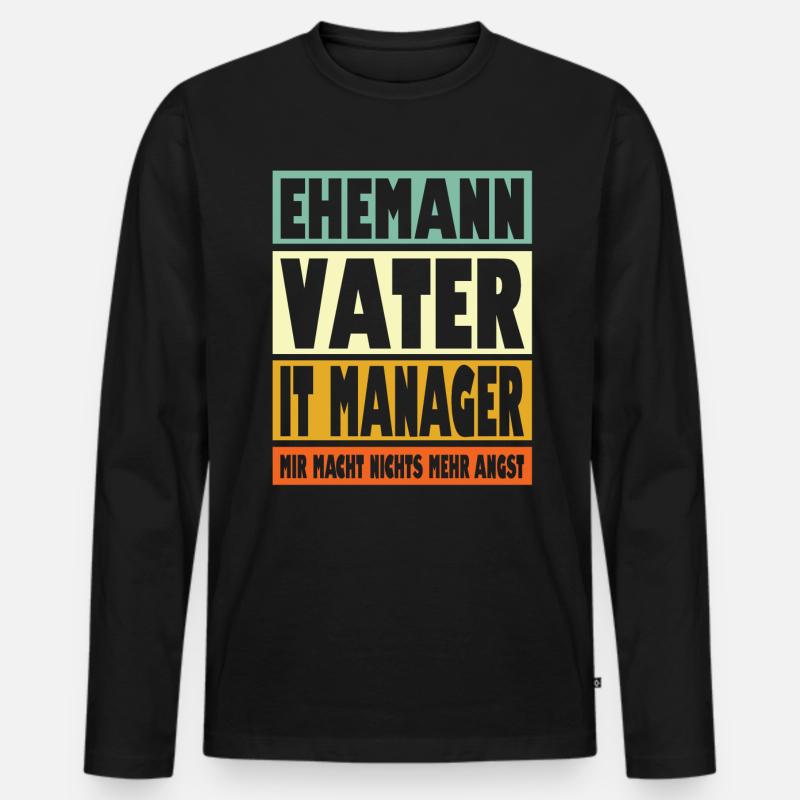 It Manager Vater Ehemann Held - Männer Premium Bio Langarmshirt - Schwarz