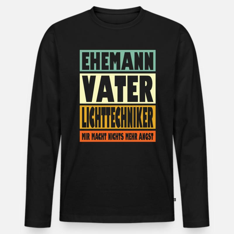 Lichttechniker Vater Ehemann Held - Männer Premium Bio Langarmshirt - Schwarz