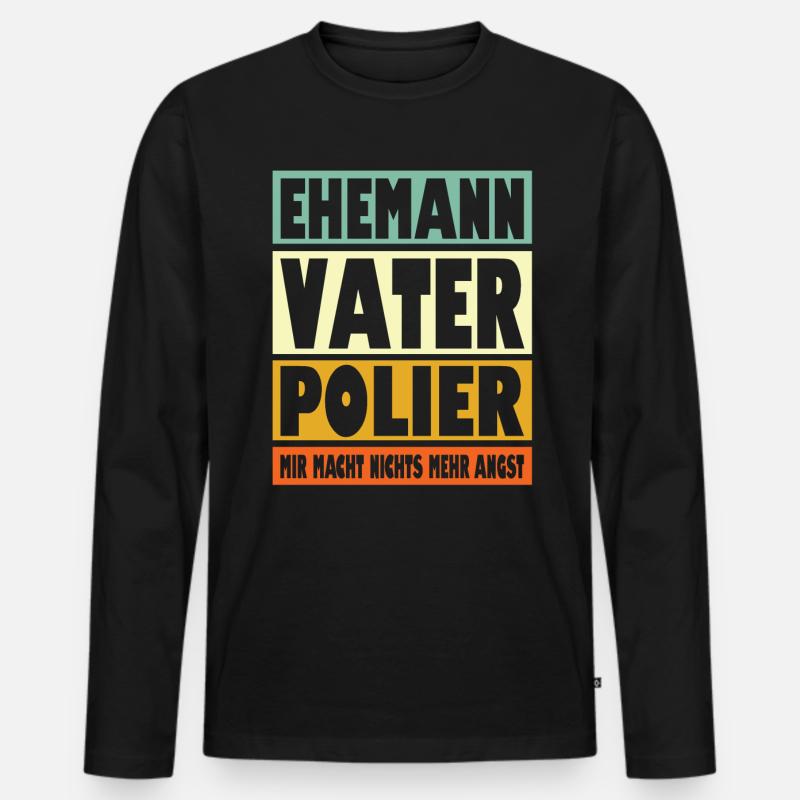 Polier Vater Ehemann Held - Männer Premium Bio Langarmshirt - Schwarz