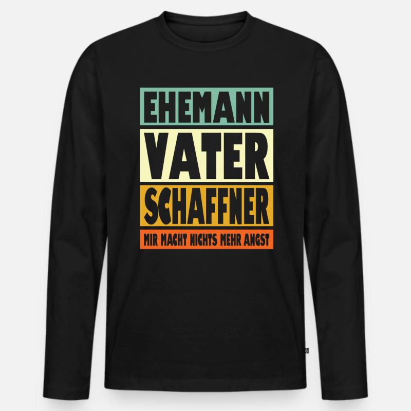 Schaffner Vater Ehemann Held - Männer Premium Bio Langarmshirt - Schwarz