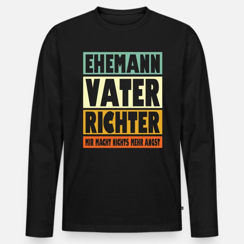 Richter Vater Ehemann Held - Männer Premium Bio Langarmshirt - Schwarz