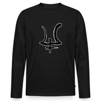 Symbole d’astrologie de Neptune - T-shirt manches longues Premium bio Homme - noir - Devant - Nico (187cm)