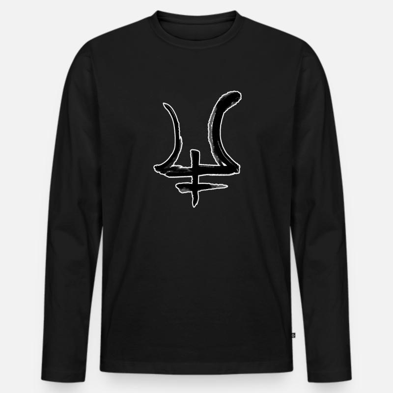 Neptun Astrologie Symbol - Männer Premium Bio Langarmshirt - Schwarz