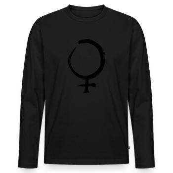 Venus Astrology Symbol - Men's Premium Organic Long Sleeve Shirt - black - Front - Nico (187cm)