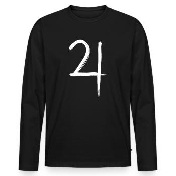 Jupiter Astrology Symbol - Men's Premium Organic Long Sleeve Shirt - black - Front - Nico (187cm)