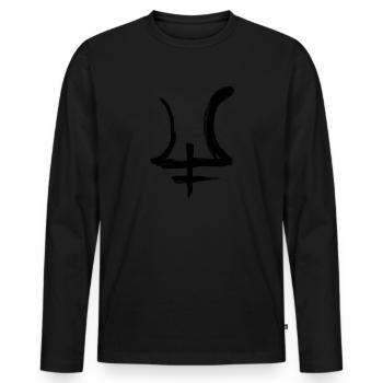 Neptun Astrologie Symbol - Männer Premium Bio Langarmshirt - Schwarz - Vorne - Nico (187cm)