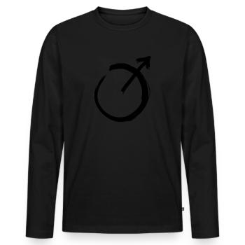 Mars Astrologie Symbol - Männer Premium Bio Langarmshirt - Schwarz - Vorne - Nico (187cm)