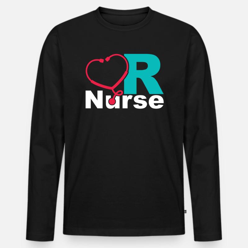 OP Krankenschwester - Männer Premium Bio Langarmshirt - Schwarz