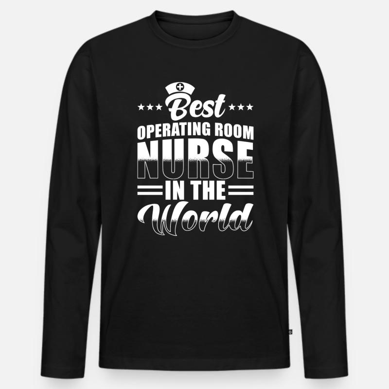 OP Krankenschwester - Männer Premium Bio Langarmshirt - Schwarz