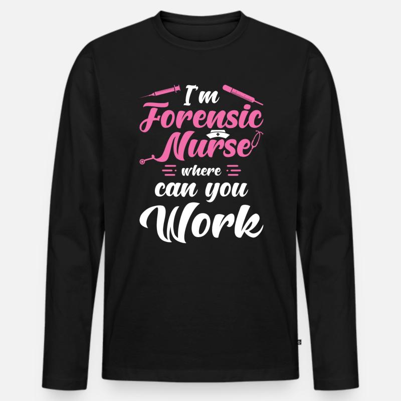 Forensische Krankenschwester - Männer Premium Bio Langarmshirt - Schwarz