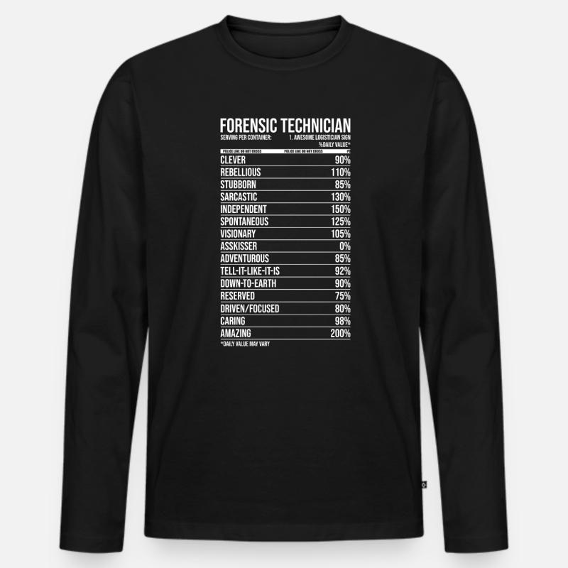 Forensic Technician - Men's Premium Organic Long Sleeve Shirt - black