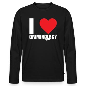 Criminologue Criminologie Informations nutritionnelles - T-shirt manches longues Premium bio Homme - noir - Devant - Nico (187cm)