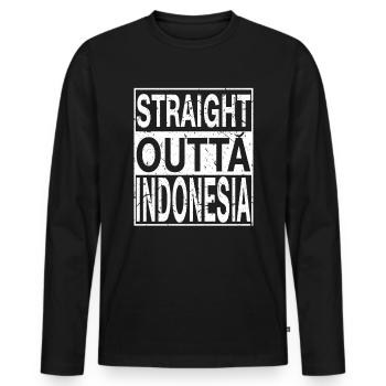 Indonesia Straight outta Indonesia - Men's Premium Organic Long Sleeve Shirt - black - Front - Nico (187cm)