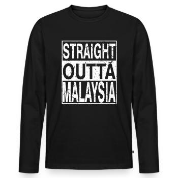 Malaysia Straight outta Malaysia - Men's Premium Organic Long Sleeve Shirt - black - Front - Nico (187cm)