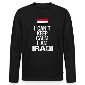I can not Keep Calm I am Iraki - Men's Premium Organic Long Sleeve Shirt - black - Front - Nico (187cm)