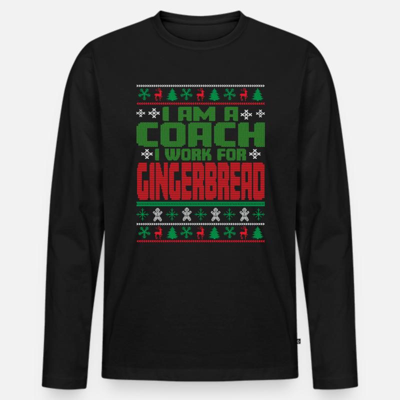 Trainer Weihnachten Spruch - Männer Premium Bio Langarmshirt - Schwarz