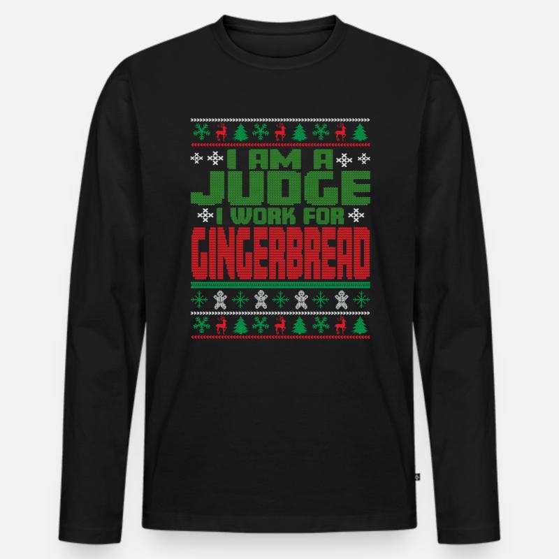 Richter Weihnachten Spruch - Männer Premium Bio Langarmshirt - Schwarz