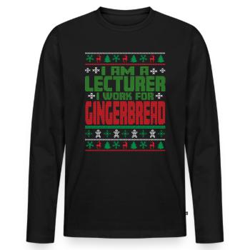 Lecturer Christmas Saying - Men's Premium Organic Long Sleeve Shirt - black - Front - Nico (187cm)