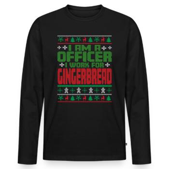 Offizier Weihnachten Spruch - Männer Premium Bio Langarmshirt - Schwarz - Vorne - Nico (187cm)