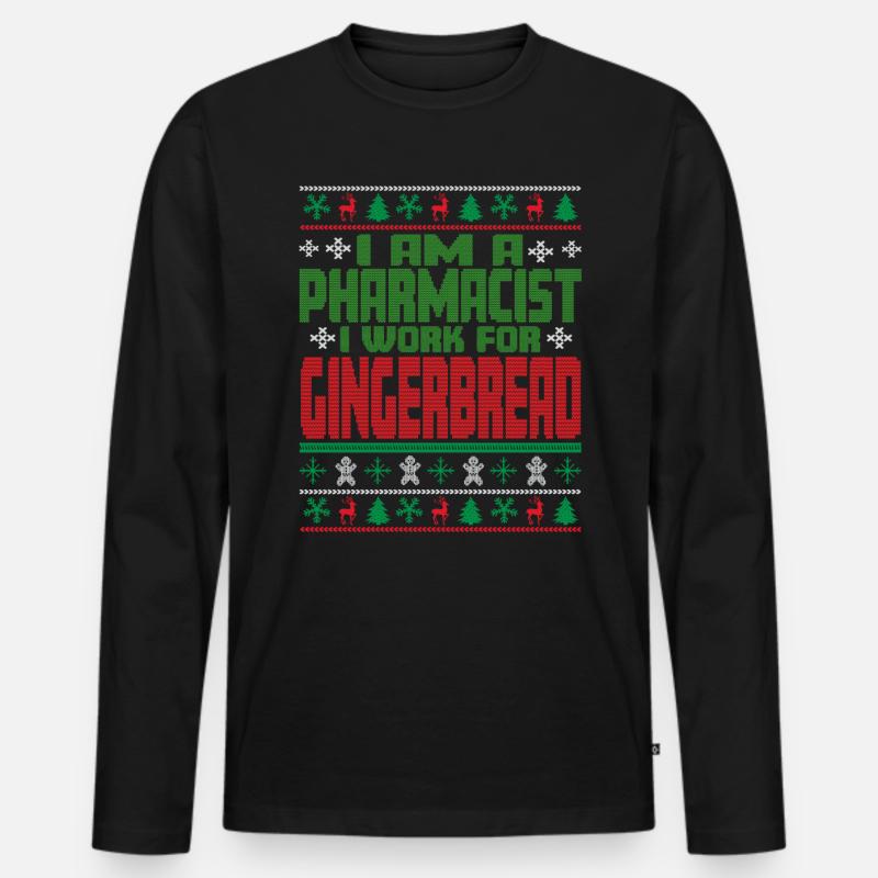 Apotheker Weihnachten Spruch - Männer Premium Bio Langarmshirt - Schwarz