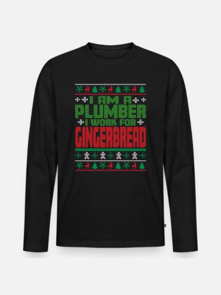 Plumber's Christmas Quote - Men's Premium Organic Long Sleeve Shirt - black