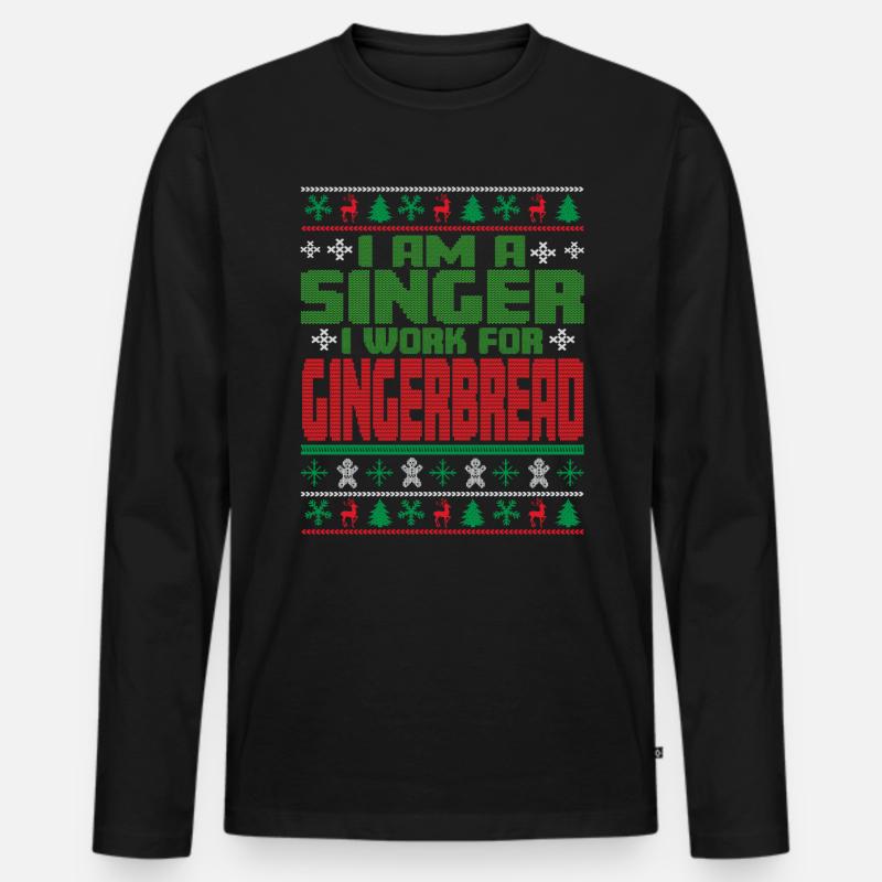 Sänger Weihnachten Spruch - Männer Premium Bio Langarmshirt - Schwarz