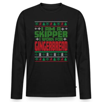Skipper Christmas Quote - Men's Premium Organic Long Sleeve Shirt - black - Front - Nico (187cm)