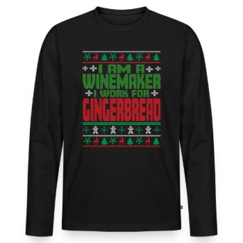 Winzer Weihnachten Spruch - Männer Premium Bio Langarmshirt - Schwarz - Vorne - Nico (187cm)