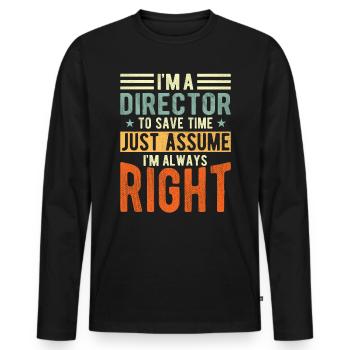 Director - Men's Premium Organic Long Sleeve Shirt - black - Front - Nico (187cm)