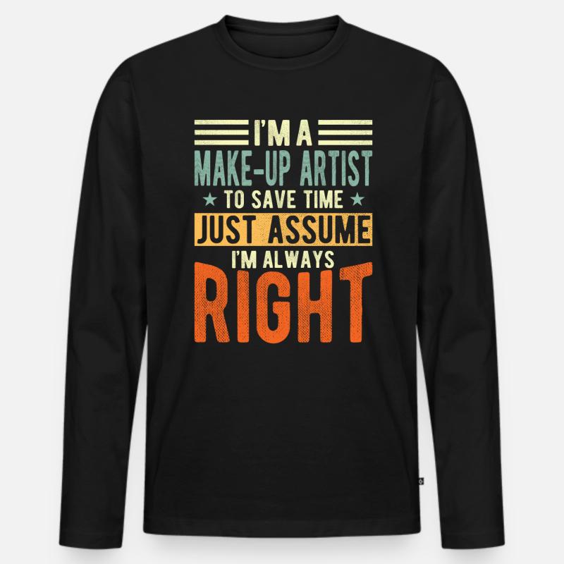 Maskenbildner - Männer Premium Bio Langarmshirt - Schwarz