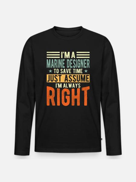 Marine Designer - Men's Premium Organic Long Sleeve Shirt - black