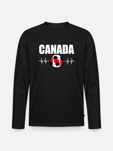 Kanada Fußball - Männer Premium Bio Langarmshirt - Schwarz