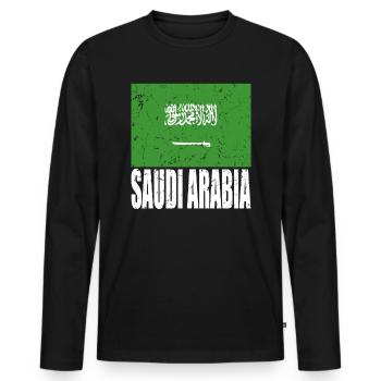 Saudi Arabia flag - Men's Premium Organic Long Sleeve Shirt - black - Front - Nico (187cm)