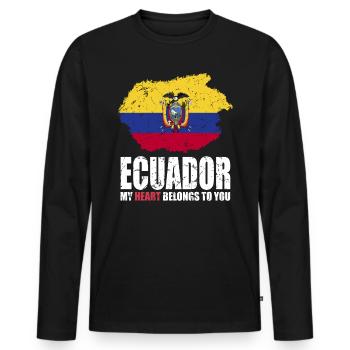 Ecuador Flag - Men's Premium Organic Long Sleeve Shirt - black - Front - Nico (187cm)