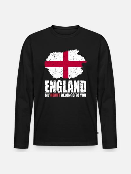Drapeau de l’Angleterre - T-shirt manches longues Premium bio Homme - noir