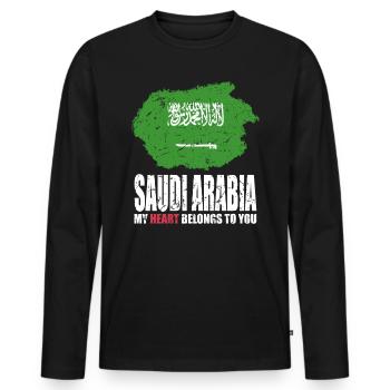Saudi Arabia flag - Men's Premium Organic Long Sleeve Shirt - black - Front - Nico (187cm)