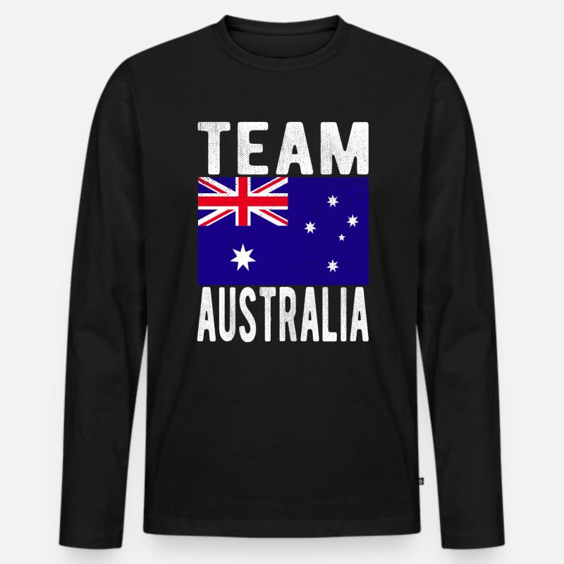 Australien Fahne - Männer Premium Bio Langarmshirt - Schwarz