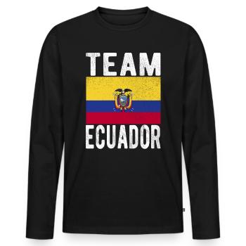 Ecuador Flag - Men's Premium Organic Long Sleeve Shirt - black - Front - Nico (187cm)