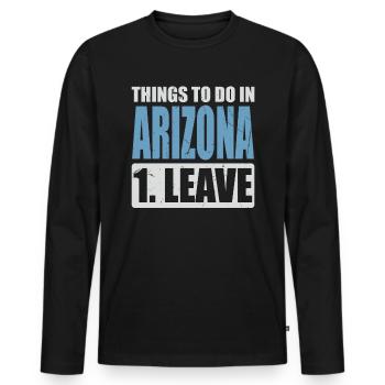 Arizona Memes - Men's Premium Organic Long Sleeve Shirt - black - Front - Nico (187cm)